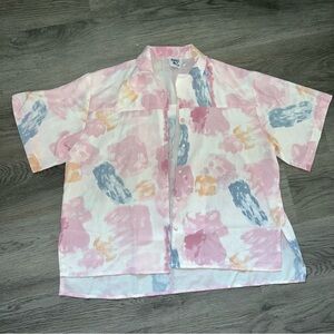 Princess Polly Pink and Blue Abstract Shirt